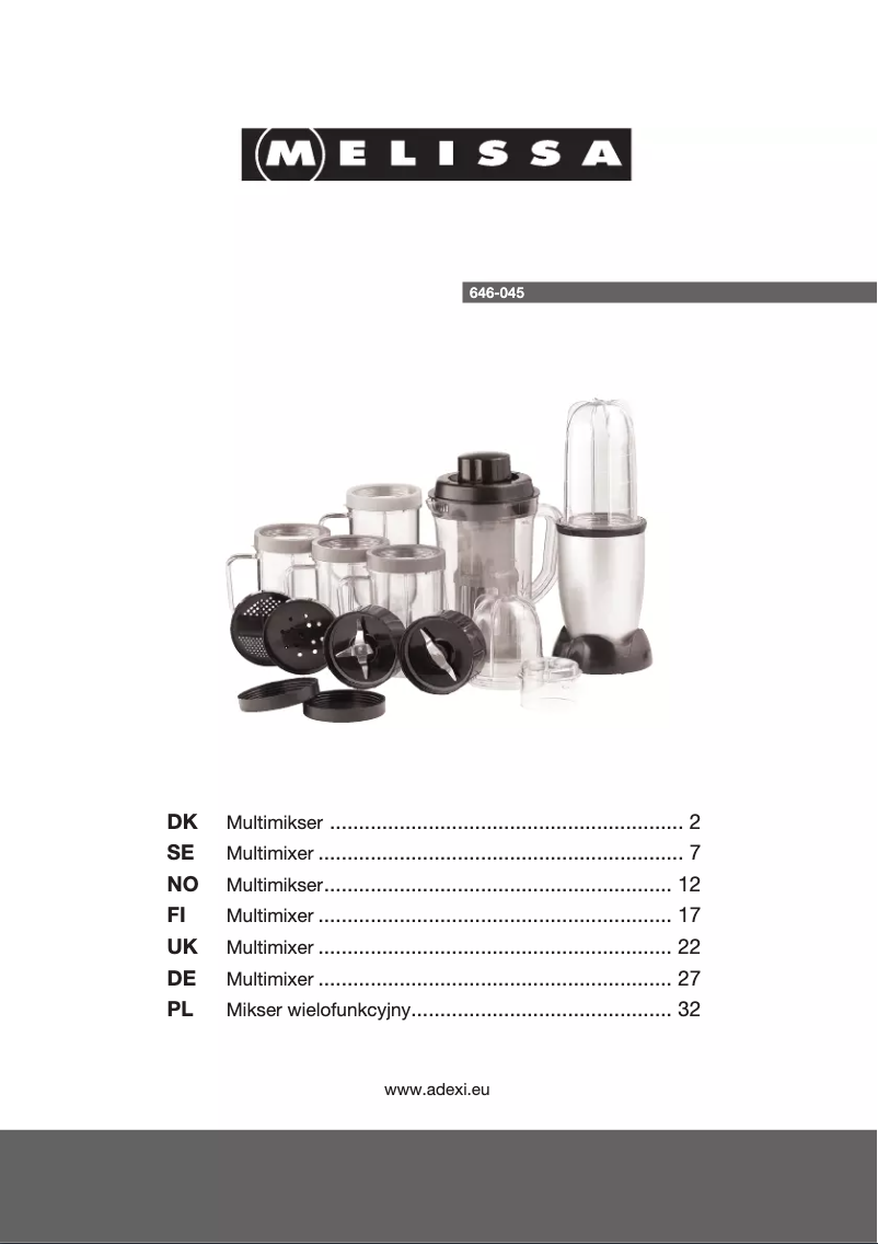 Page 1 de la notice Manuel utilisateur Melissa 646-045
