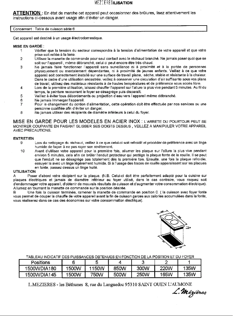 Página 1 del manual Manual de usuario Mezieres 630