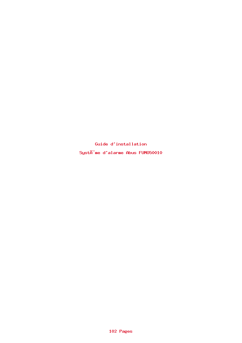 Page 1 de la notice Guide d'installation Abus FUMO50010