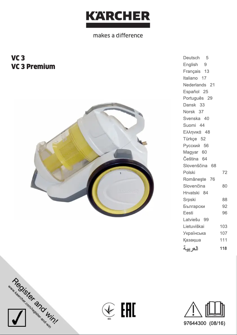Page 1 of the manual User Manual Kärcher VC 3 Premium