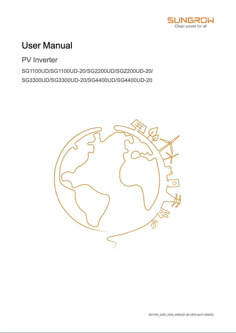 Página 1 del manual Manual de usuario Sungrow SG4400UD