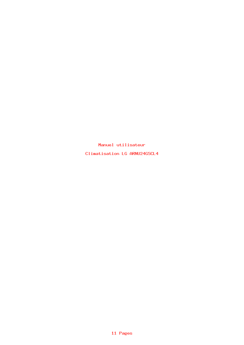 Page 1 de la notice Manuel utilisateur LG ARNU24GSCL4