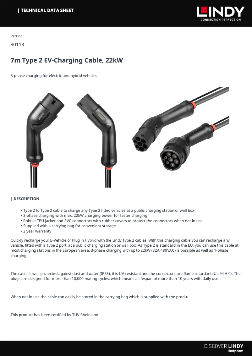 Page 1 de la notice Manuel utilisateur Lindy 30113