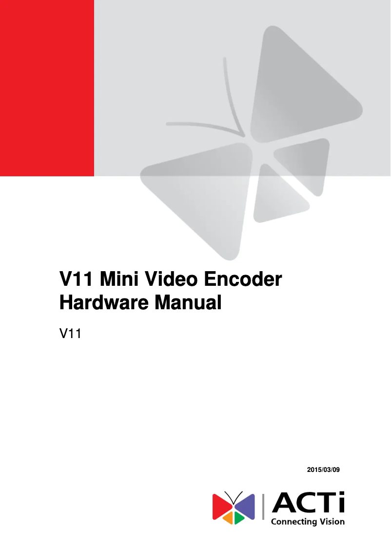 Page 1 de la notice Manuel utilisateur ACTi V11