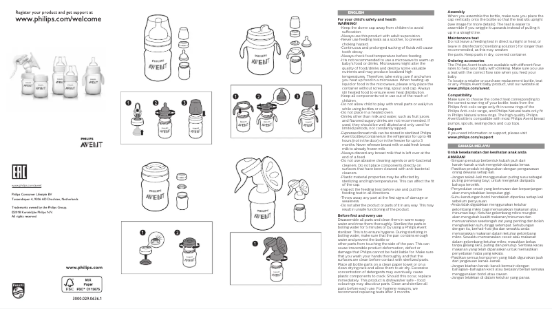 Página 1 del manual Manual de usuario Philips AVENT SCF638