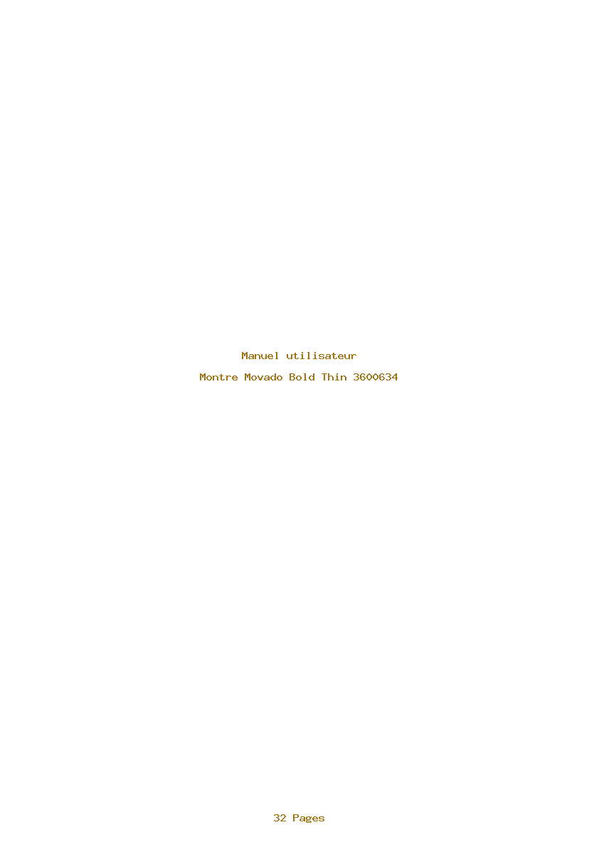 Page 1 de la notice Manuel utilisateur Movado Bold Thin 3600634