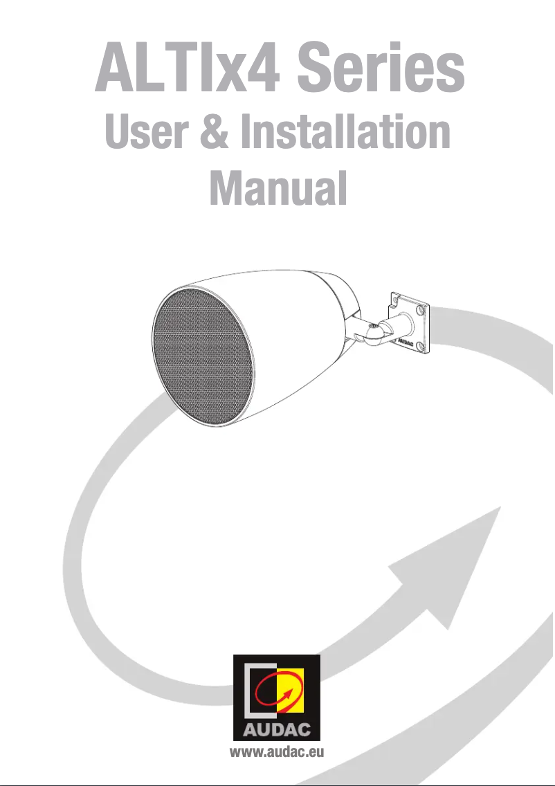 Page 1 of the manual User Manual Audac ALTI4M