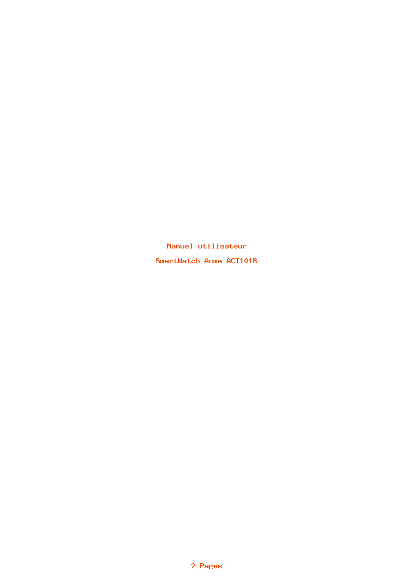 Page 1 de la notice Manuel utilisateur Acme ACT101B