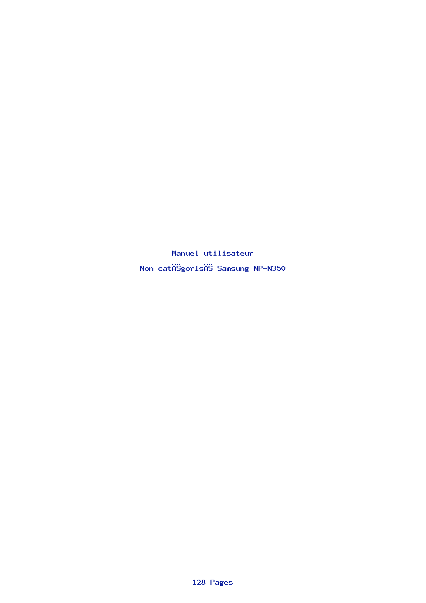 Page 1 de la notice Manuel utilisateur Samsung NP-N350