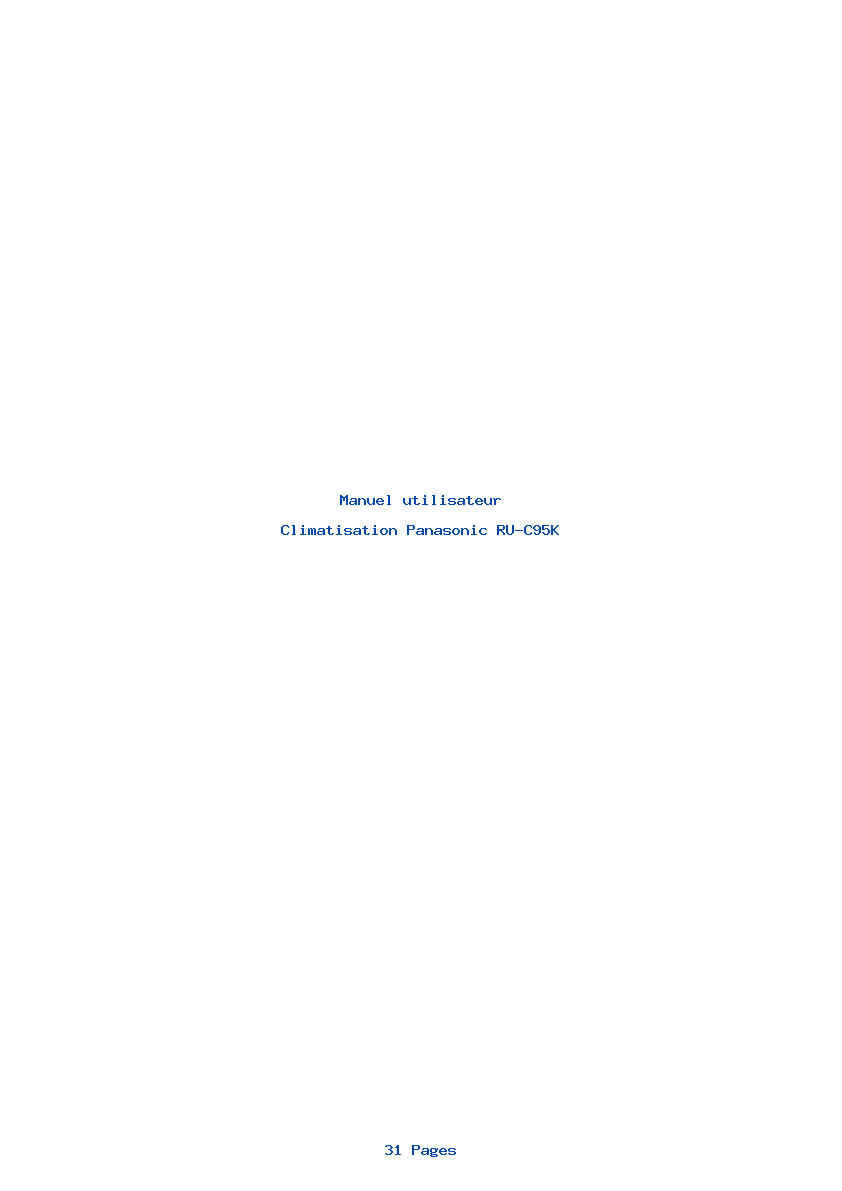 Page 1 de la notice Manuel utilisateur Panasonic RU-C95K