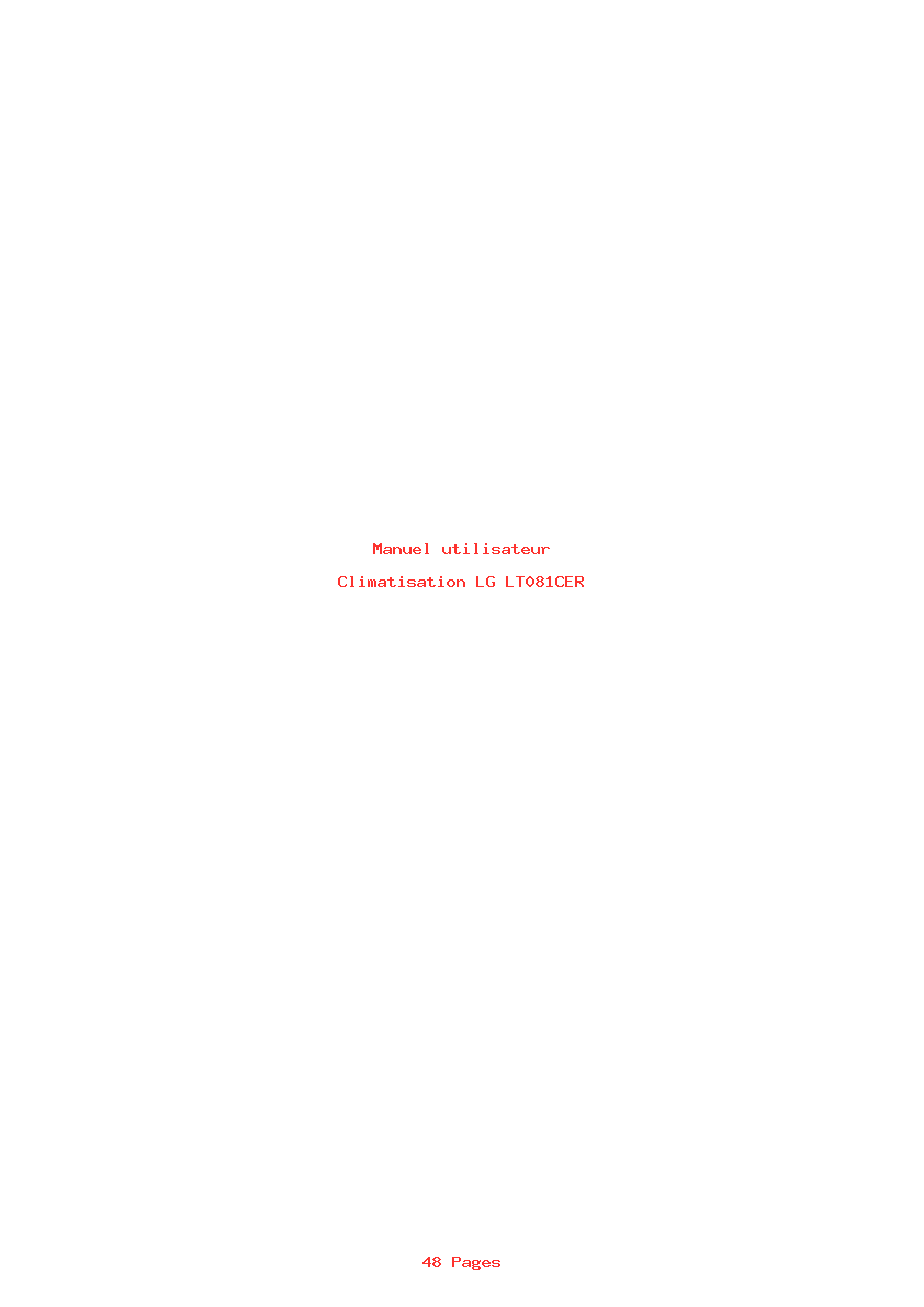 Page 1 de la notice Manuel utilisateur LG LT081CER