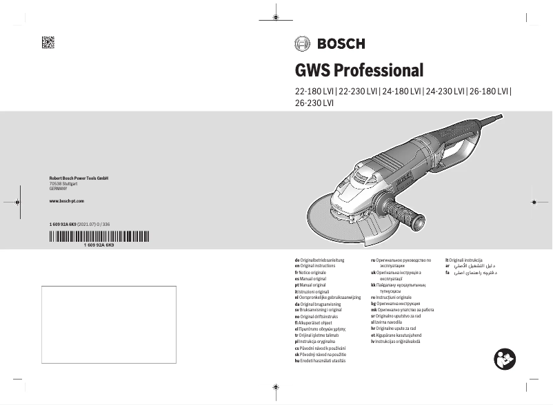 Página 1 del manual Manual de usuario Bosch GWS 24-230 LVI Professional