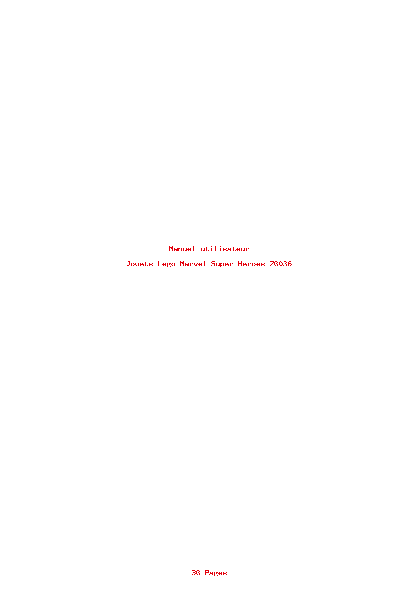 Page 1 de la notice Manuel utilisateur Lego Marvel Super Heroes 76036