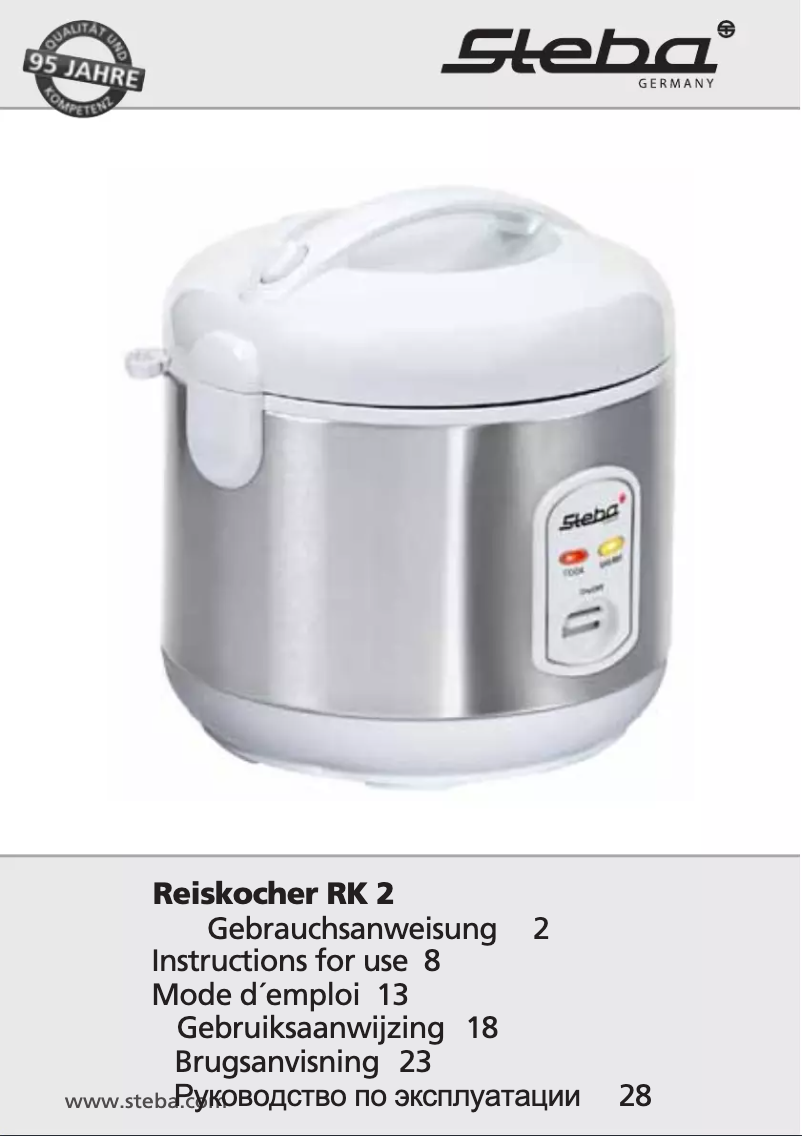 Page 1 de la notice Manuel utilisateur Steba RK2