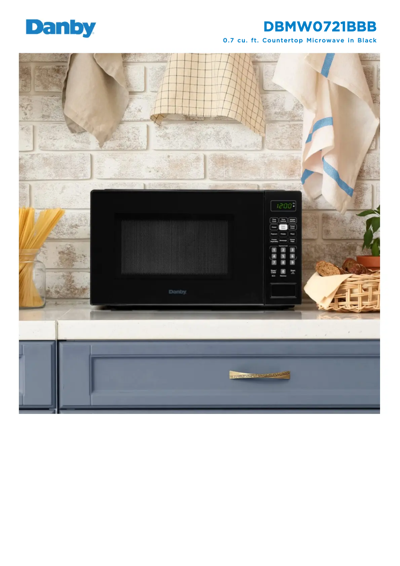 Page 1 de la notice Fiche technique Danby DBMW0721BBB