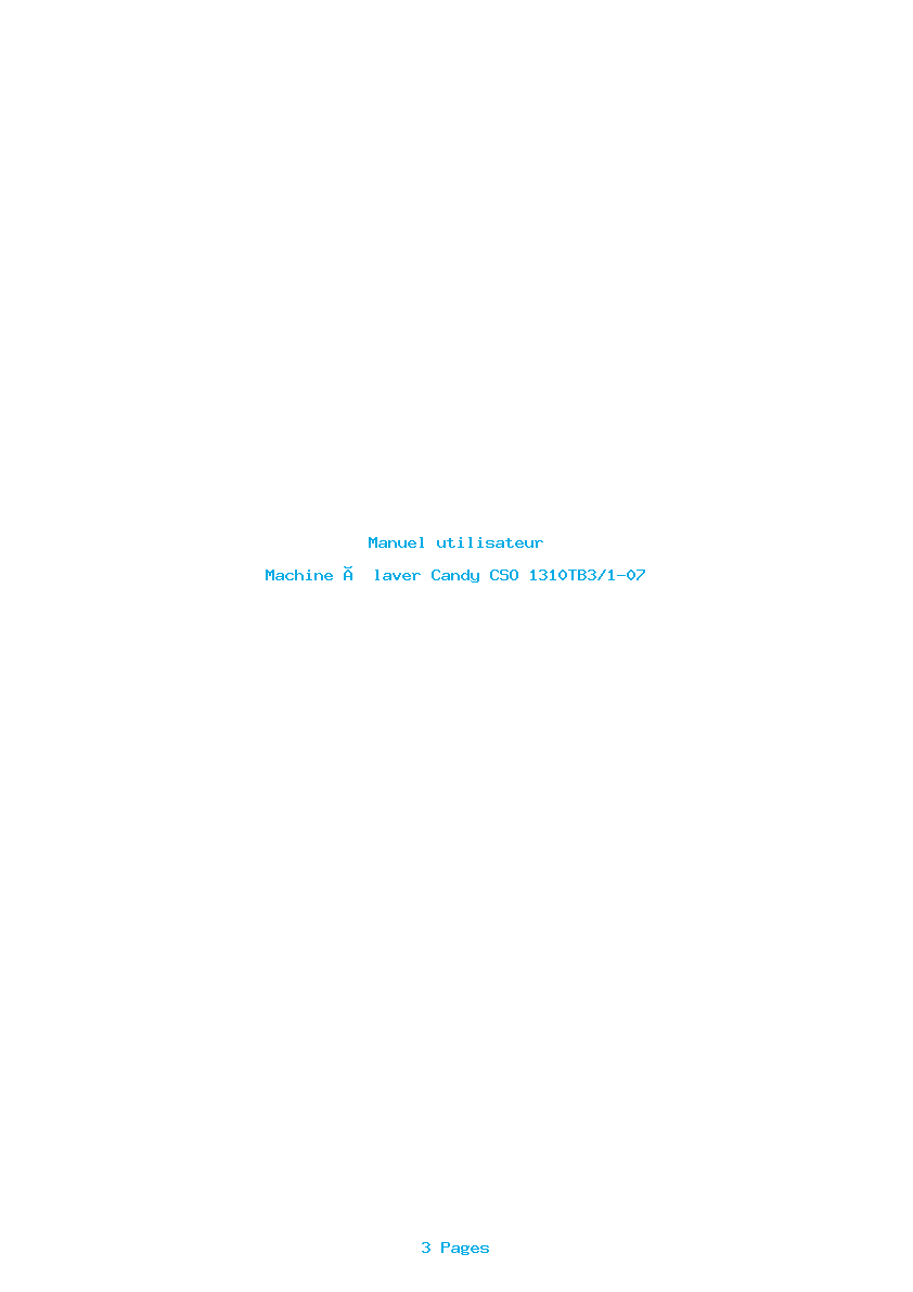 Page 1 de la notice Manuel utilisateur Candy CSO 1310TB3/1-07
