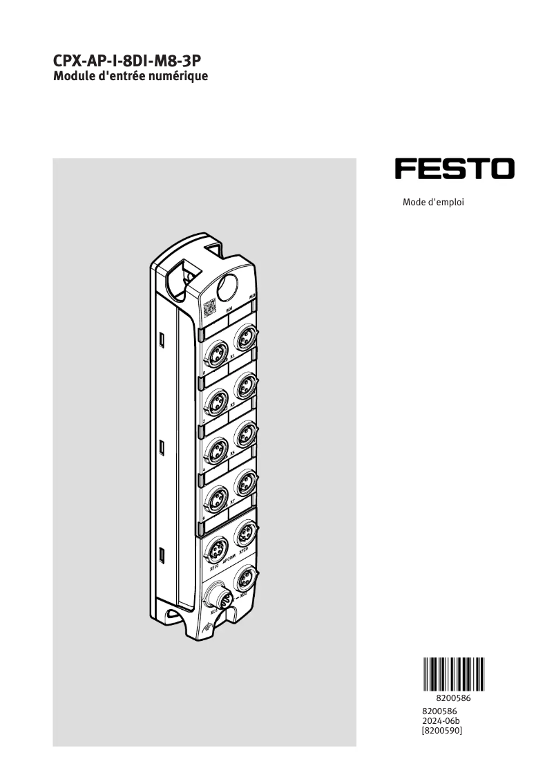 Page 1 de la notice Manuel utilisateur Festo CPX-AP-I-8DI-M8-3P