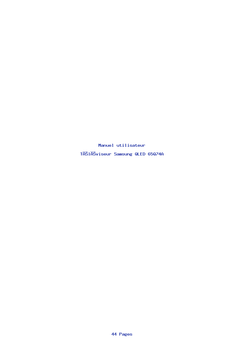 Page 1 de la notice Manuel utilisateur Samsung QLED 65Q74A