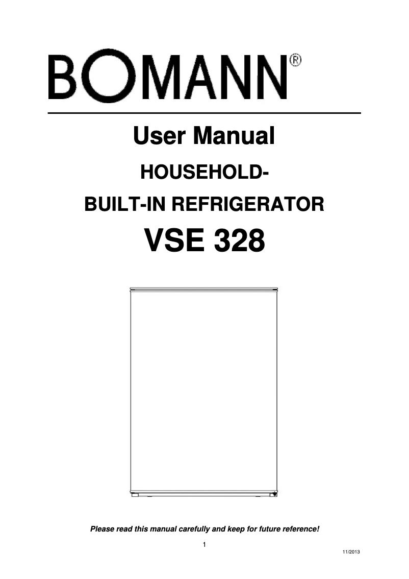 Page 1 de la notice Manuel utilisateur Bomann VSE 328