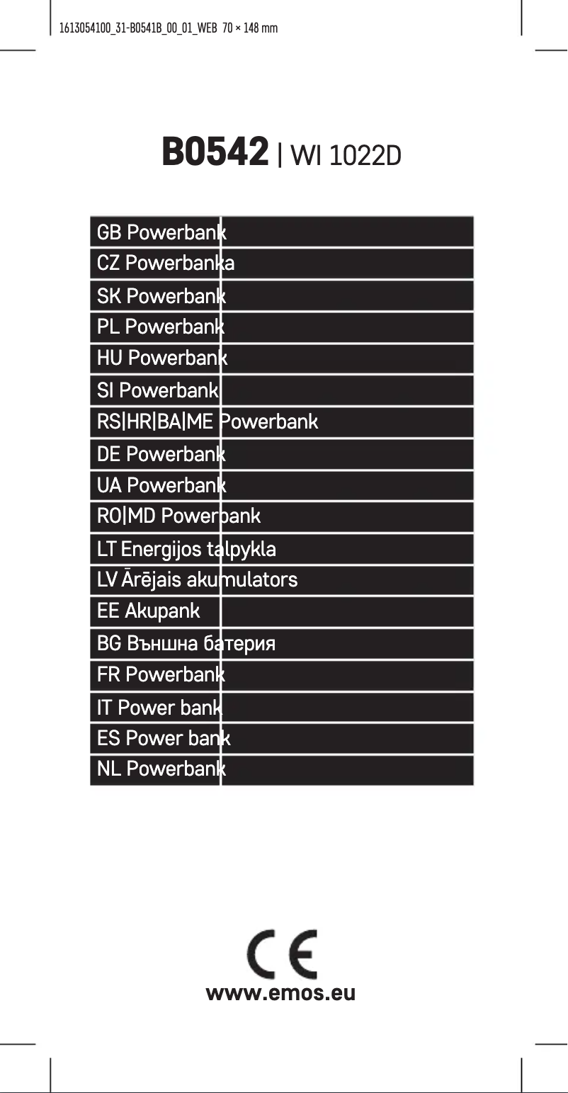 Page 1 de la notice Manuel utilisateur Emos B0542B