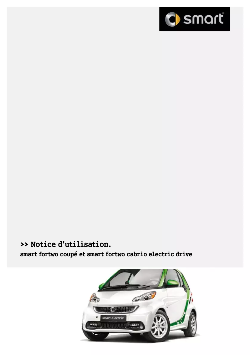Page 1 of the manual User Manual Smart fortwo electric drive (2016)