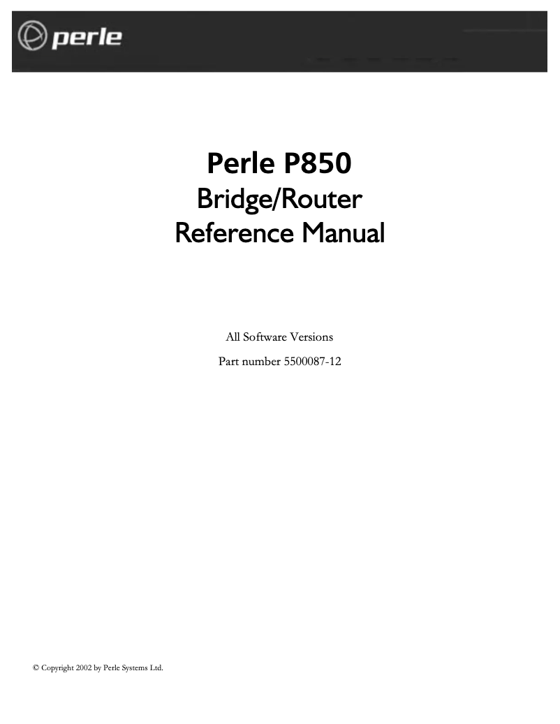 Page n°1 - Manuel utilisateur Perle P850