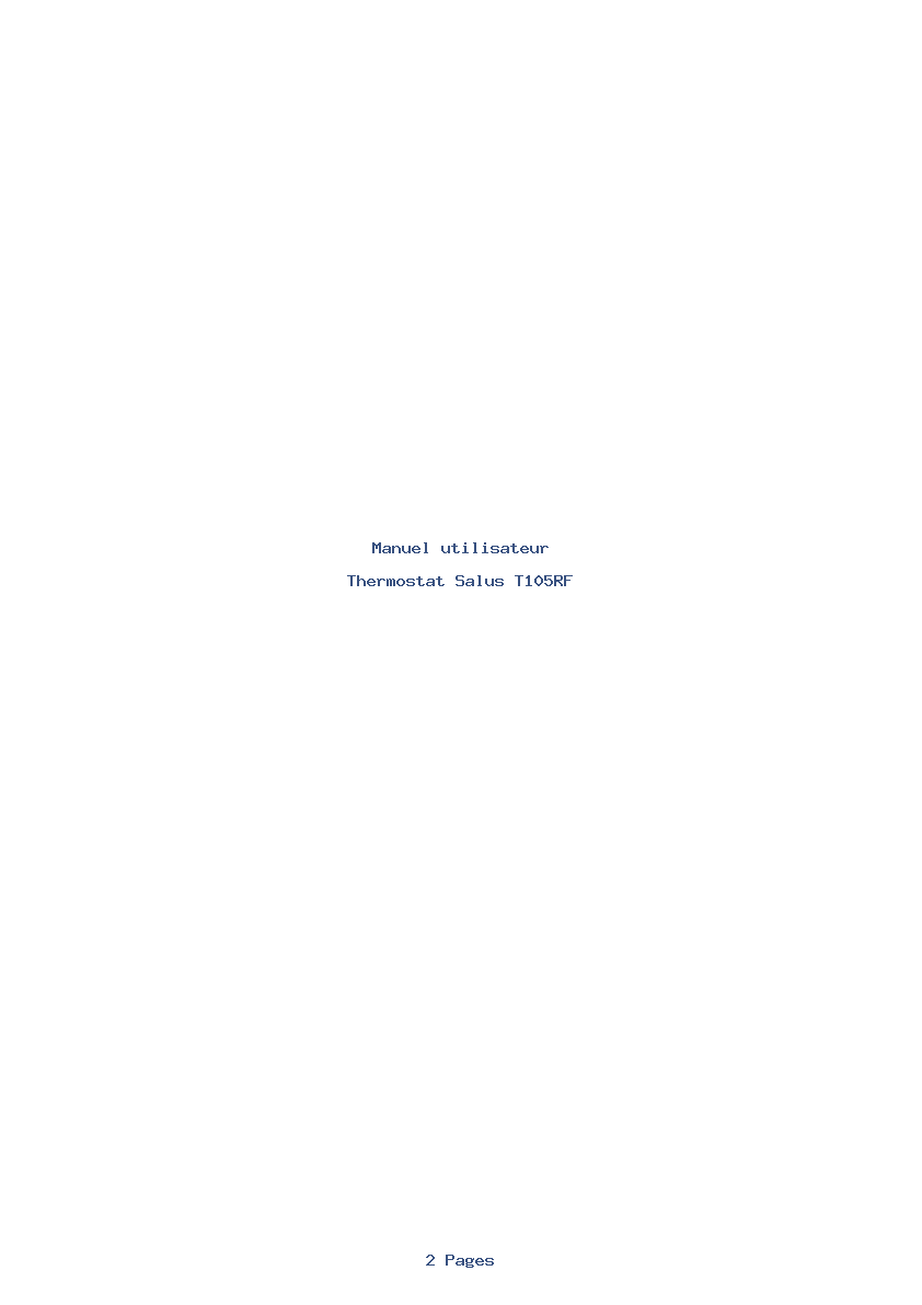 Page 1 de la notice Manuel utilisateur Salus T105RF