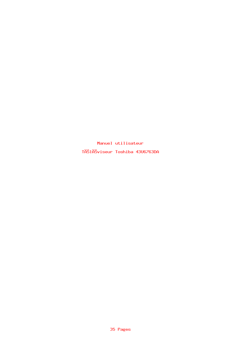 Page 1 de la notice Manuel utilisateur Toshiba 43U6763DA