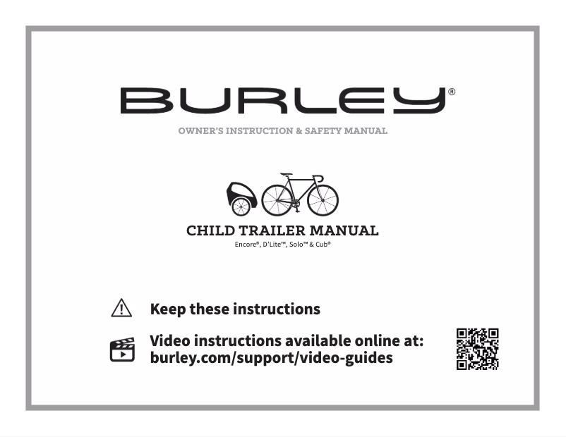 Page 1 de la notice Manuel utilisateur Burley Cub
