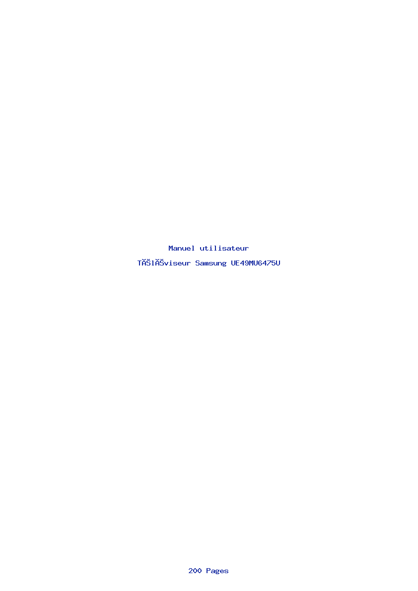 Page 1 de la notice Manuel utilisateur Samsung UE49MU6475U