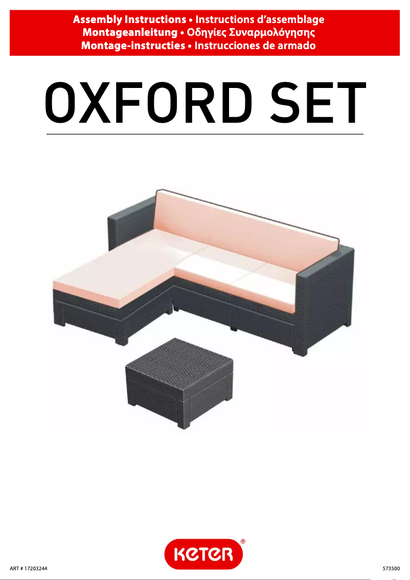 Page 1 de la notice Manuel utilisateur Keter Oxford Set