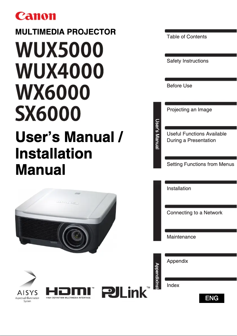 Página 1 del manual Manual de usuario Canon XEED WX6000
