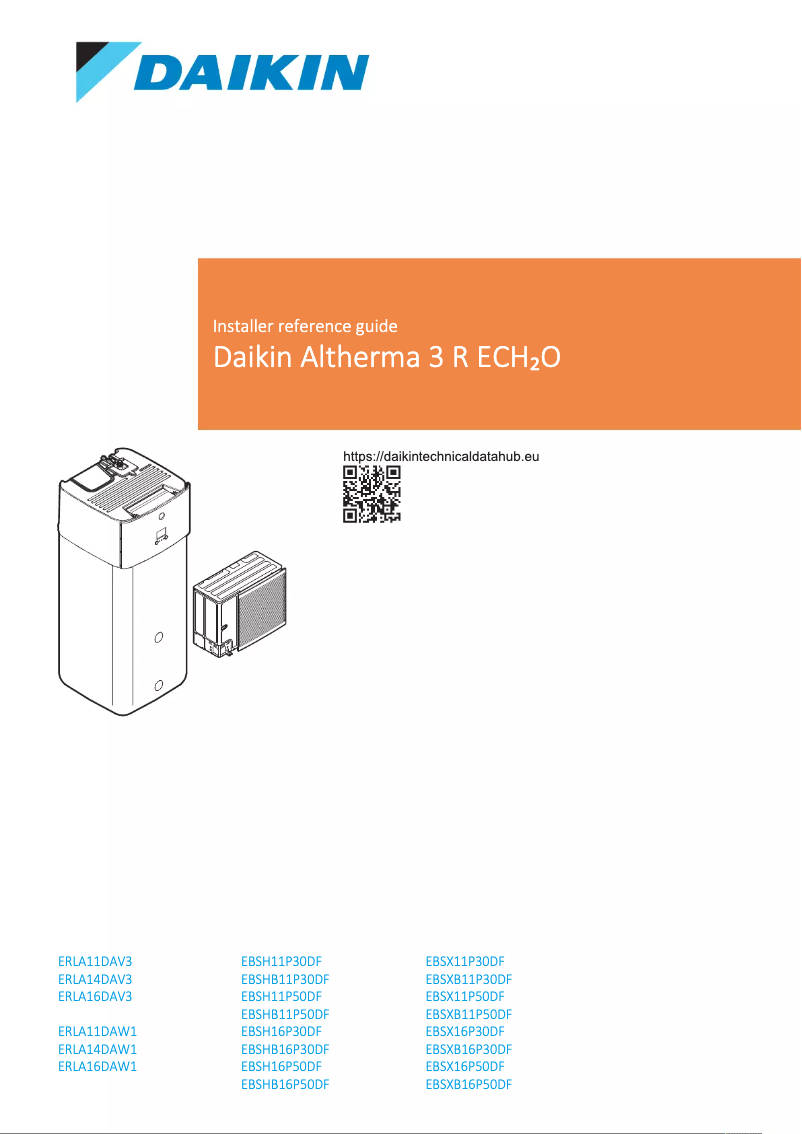 Page 1 de la notice Guide d'installation Daikin EBSXB11P50DF