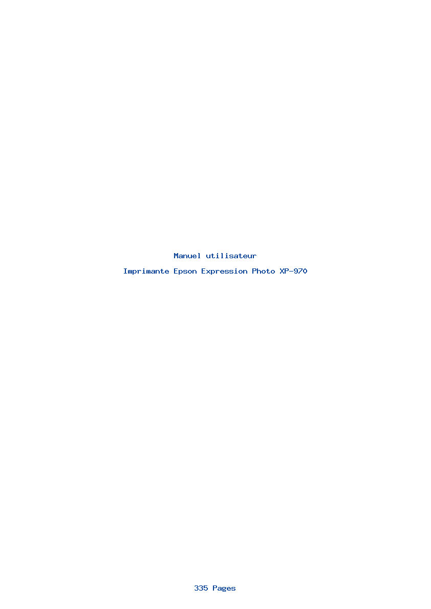 Page 1 de la notice Manuel utilisateur Epson Expression Photo XP-970