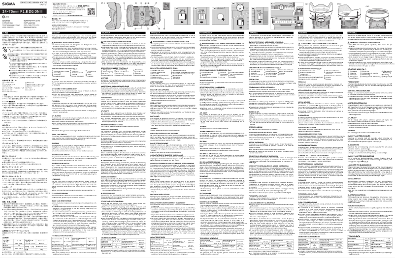 Page 1 de la notice Manuel utilisateur Sigma 24-70mm F2.8 DG DN II