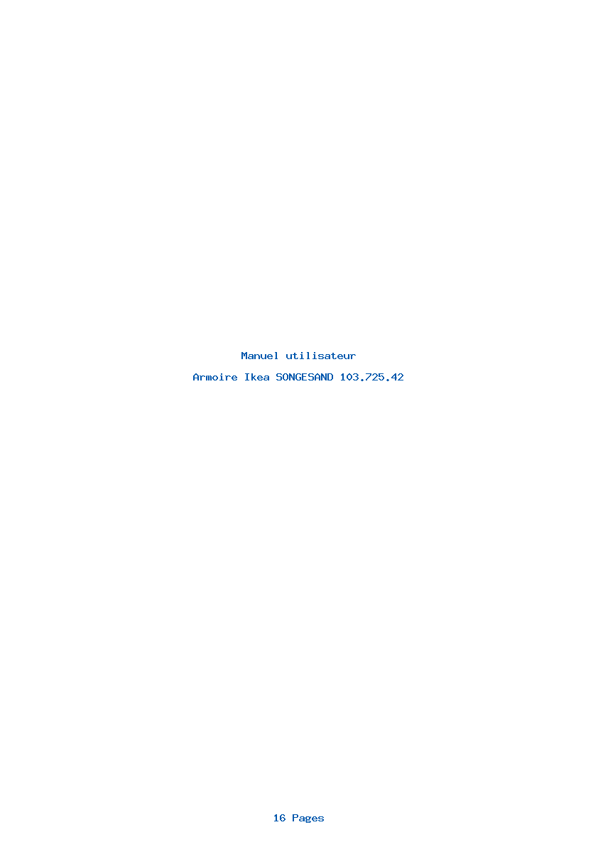 Page 1 de la notice Manuel utilisateur Ikea SONGESAND 103.725.42