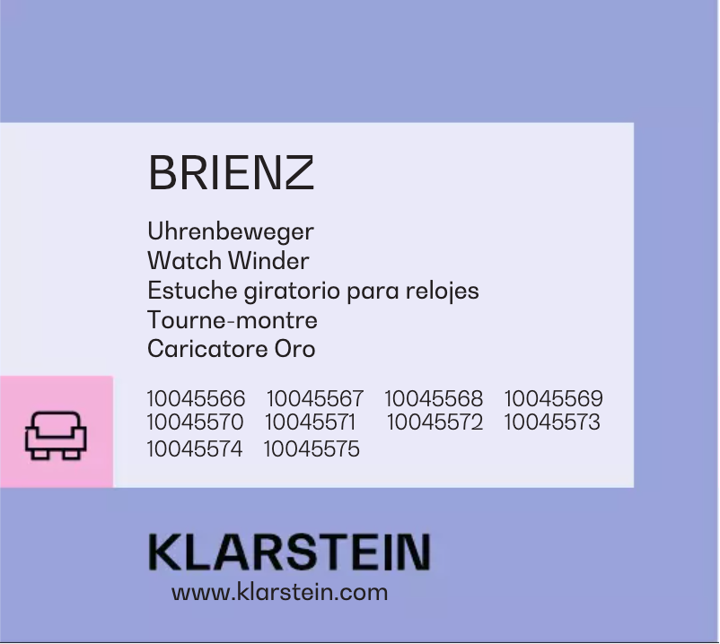 Page 1 of the manual User Manual Klarstein Brienz 6