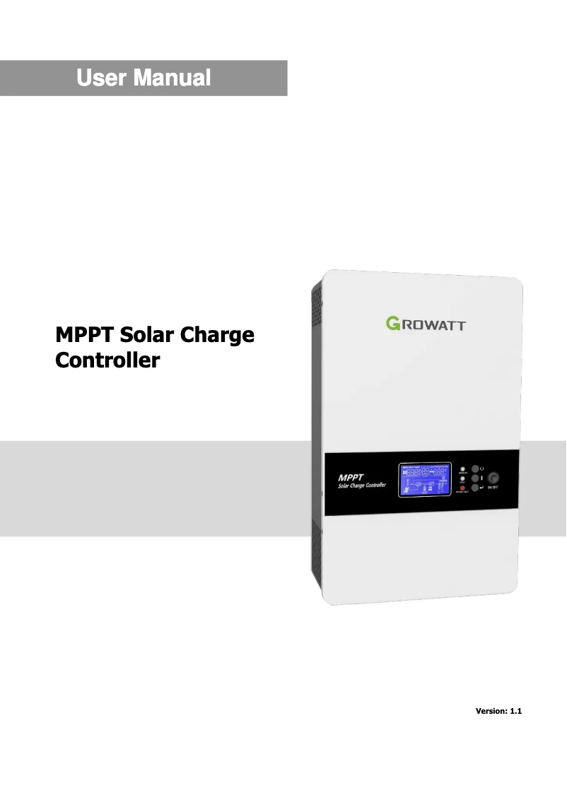 Page 1 de la notice Manuel utilisateur Growatt SC 4860-MPV