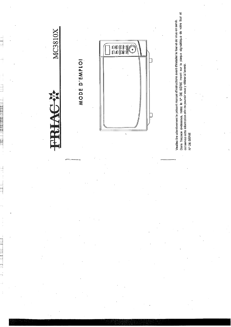 Página 1 del manual Manual de usuario Friac MC3810X