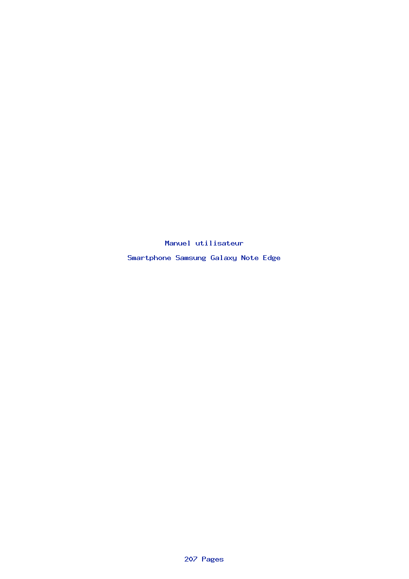 Page 1 de la notice Manuel utilisateur Samsung Galaxy Note Edge