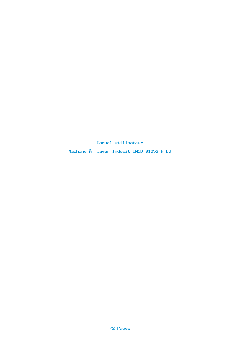 Page 1 de la notice Manuel utilisateur Indesit EWSD 61252 W EU