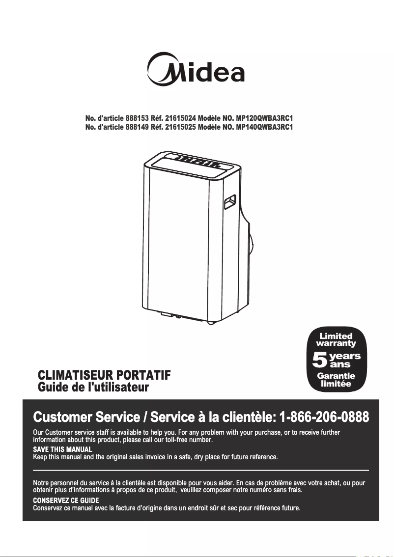 Page 1 of the manual User Manual Midea MP120QWBA3RC1