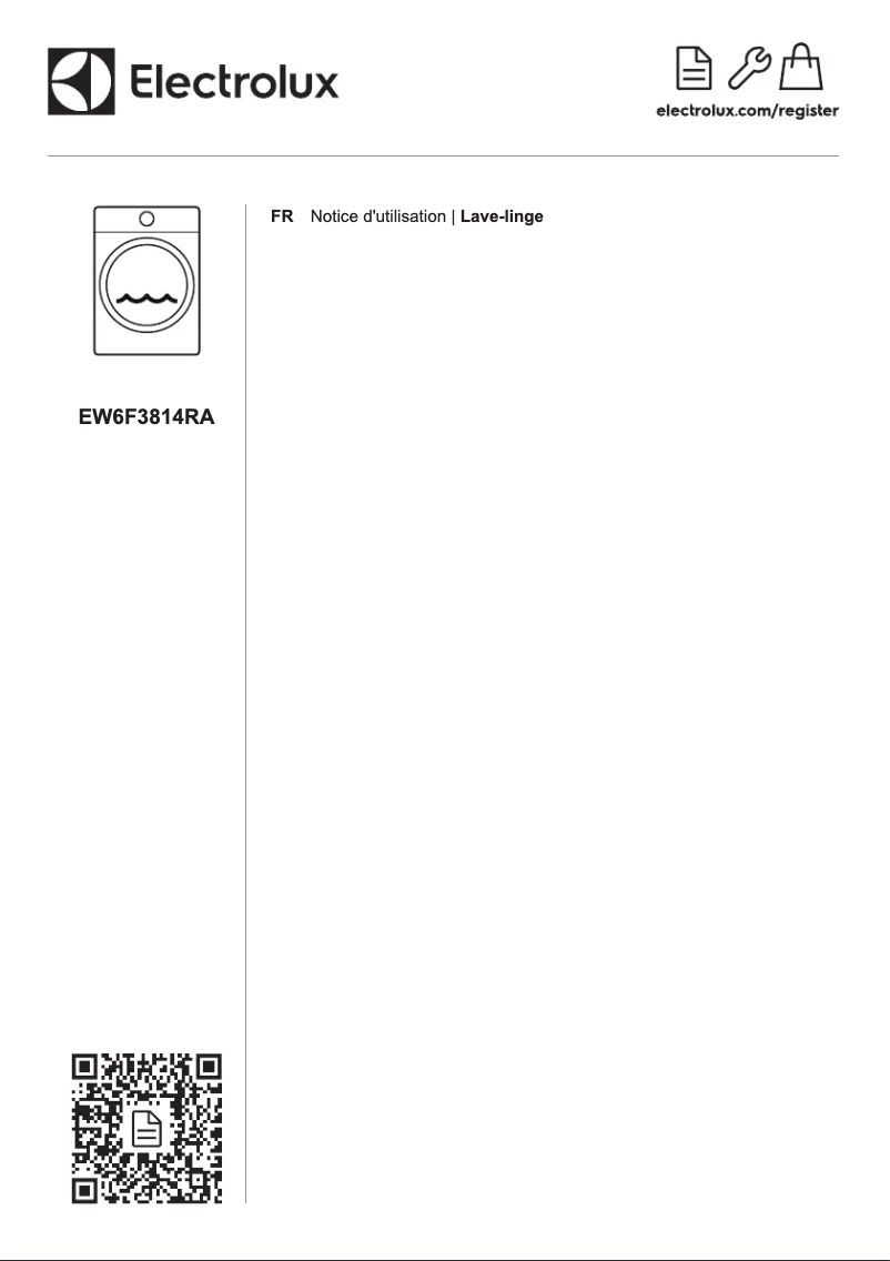 Page 1 de la notice Manuel utilisateur Electrolux EW6F3814RA