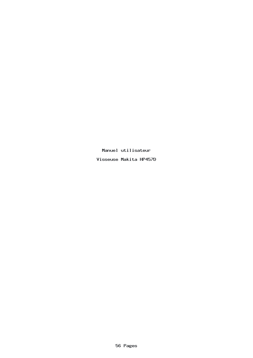 Page 1 de la notice Manuel utilisateur Makita HP457D