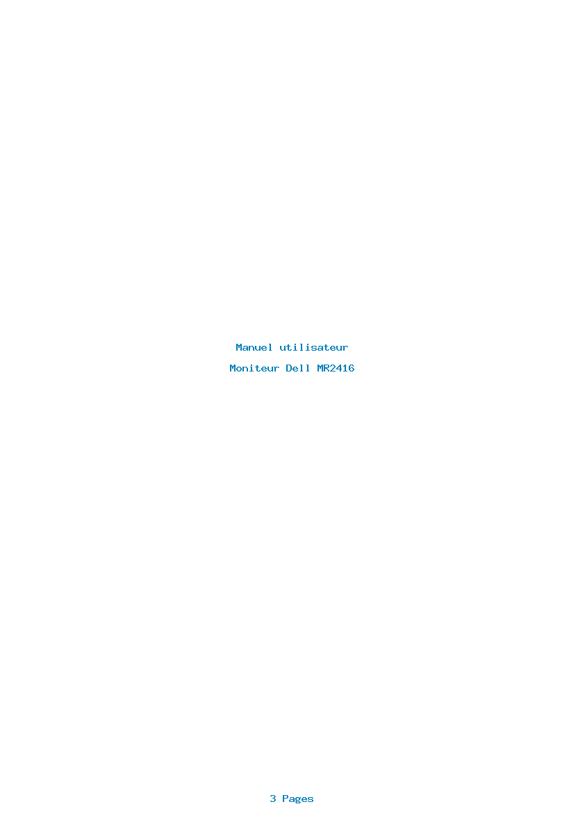 Page 1 de la notice Manuel utilisateur Dell MR2416