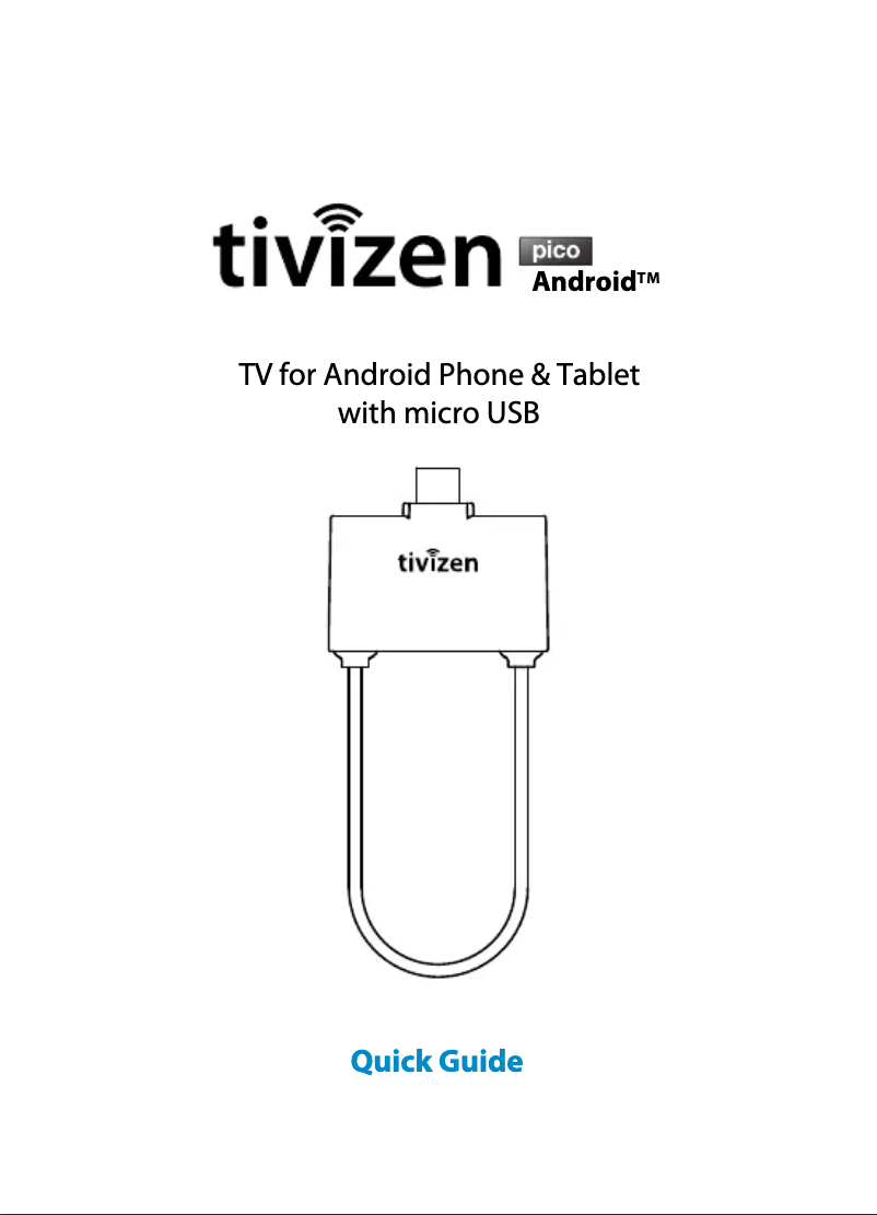 Page 1 de la notice Manuel utilisateur Tivizen  iCube Pico Android