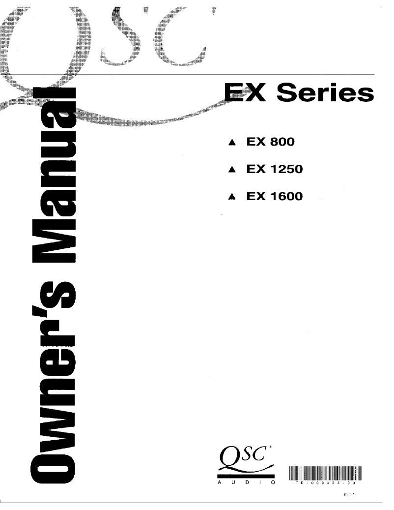 Page 1 of the manual User Manual QSC EX1250