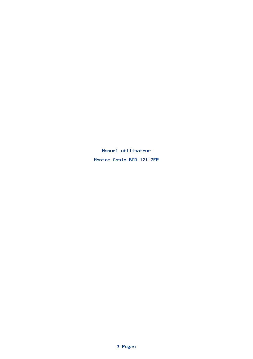 Page 1 de la notice Manuel utilisateur Casio BGD-121-2ER