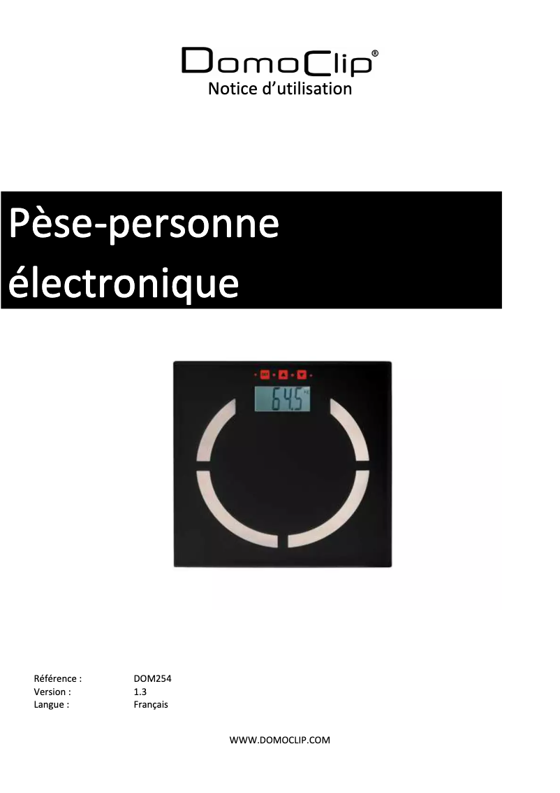 Page 1 of the manual User Manual Domoclip DOM254B