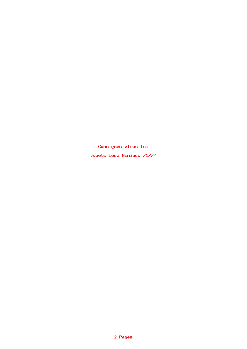 Page 1 de la notice Consignes visuelles Lego Ninjago 71777